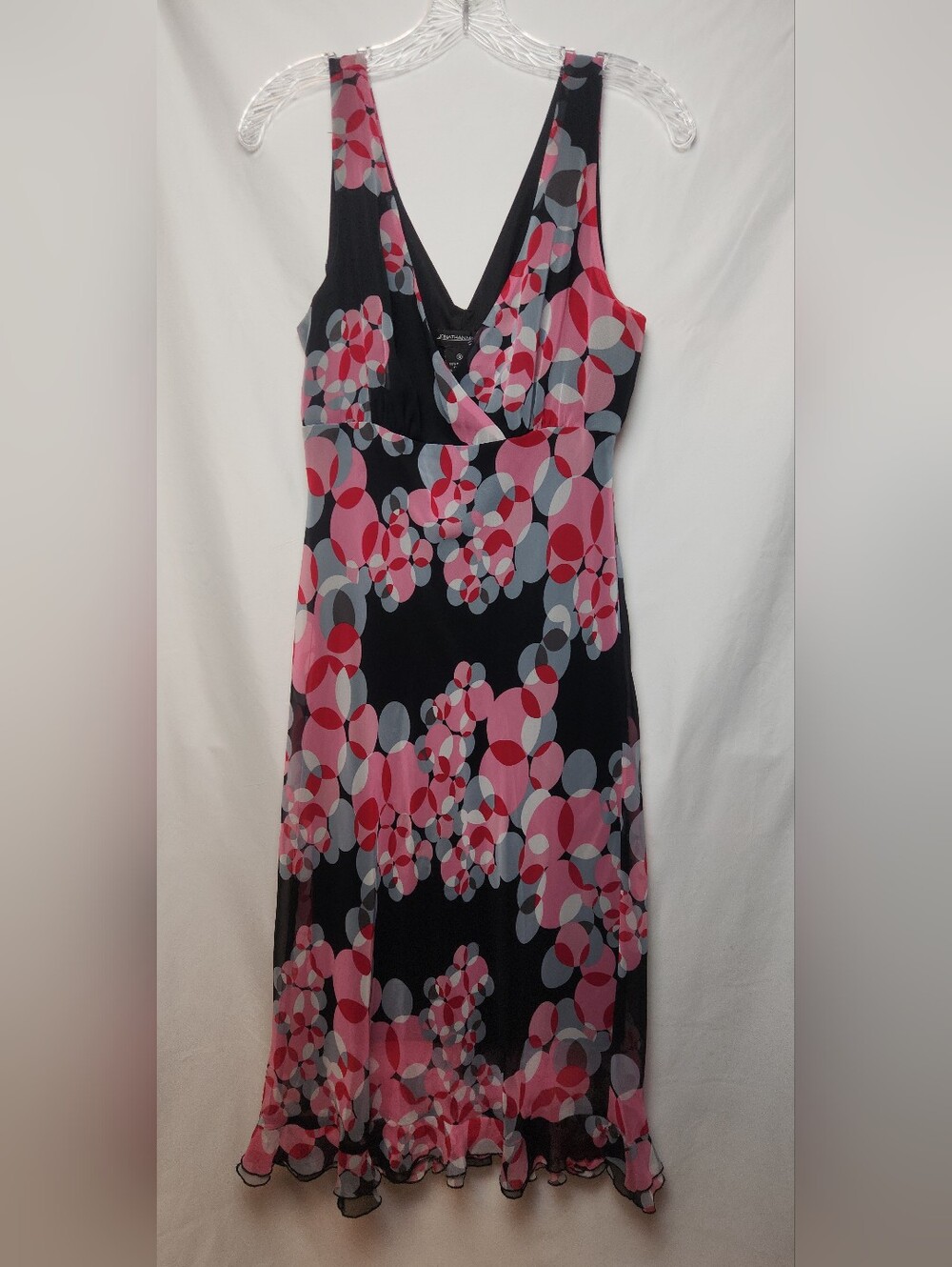 Vintage Jonathan Martin Long Pink Polka Dot Dress Size 12